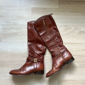 Tory Burch brown leather knee high boots